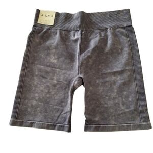 Aeropostale High Rise Bike Shorts Gray Mineral Wash Seamless Moisture Wicking XL